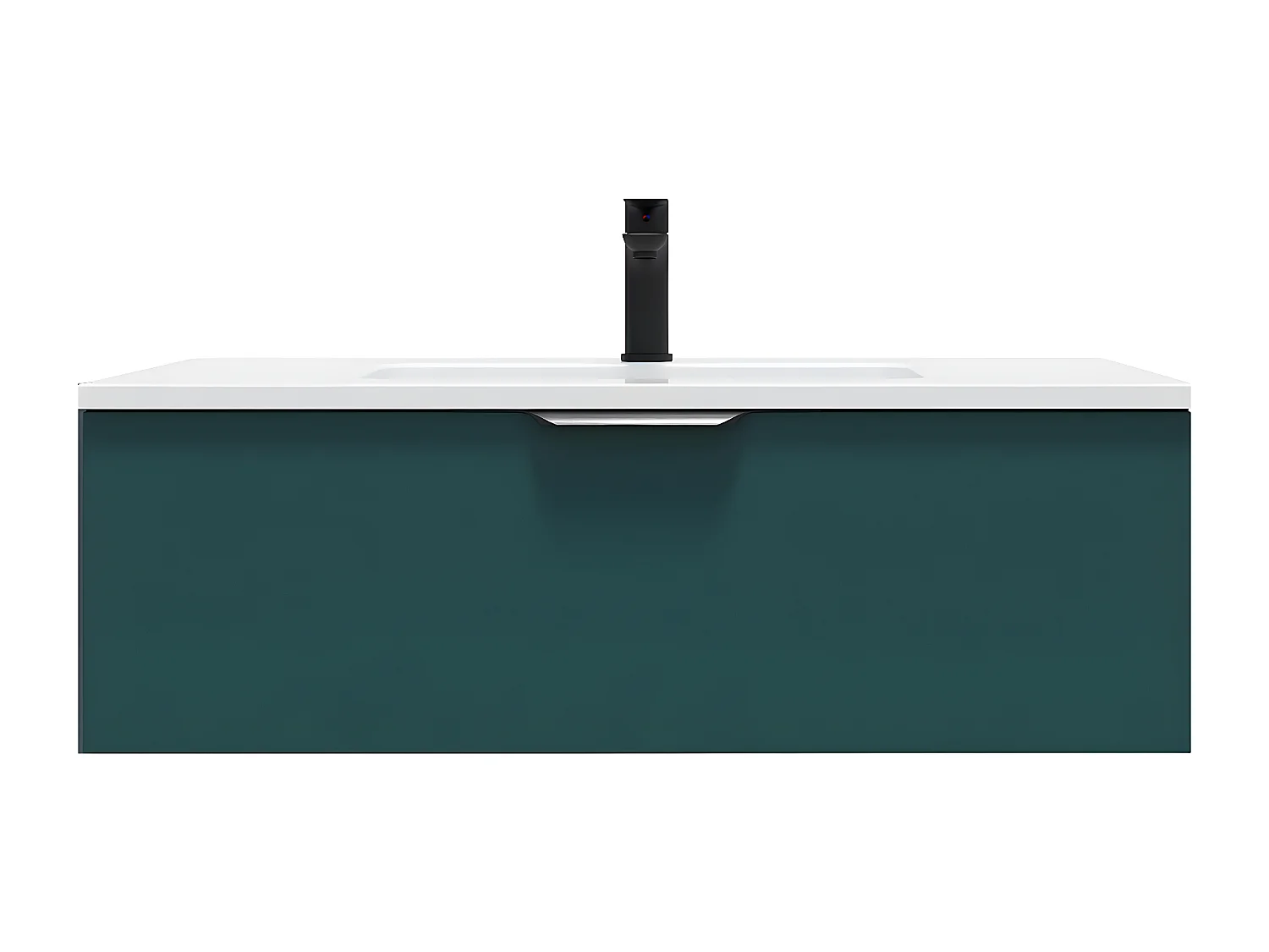 Meuble de salle de bain suspendu vasque intégrée 90cm 1 tiroir Bleu - Soho