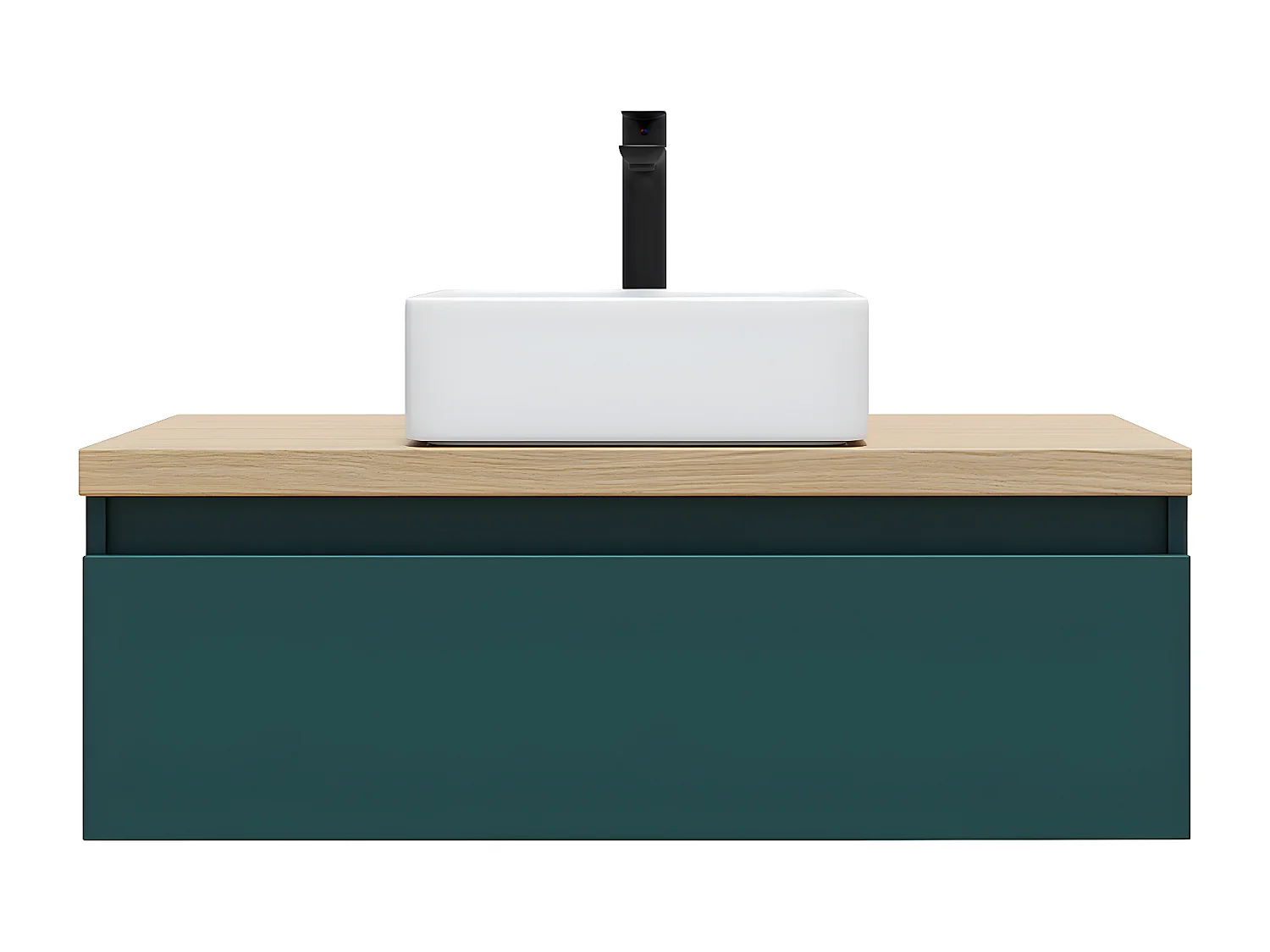 Meuble de salle de bain suspendu vasque à poser 90cm 1 tiroir Bleu - Hudson