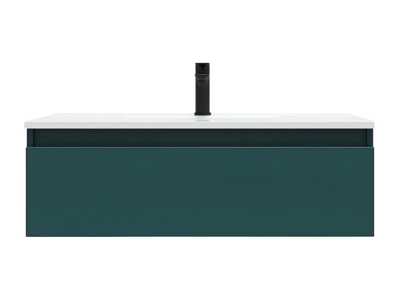 Meuble de salle de bain suspendu vasque intégrée 90cm 1 tiroir Bleu - Hudson