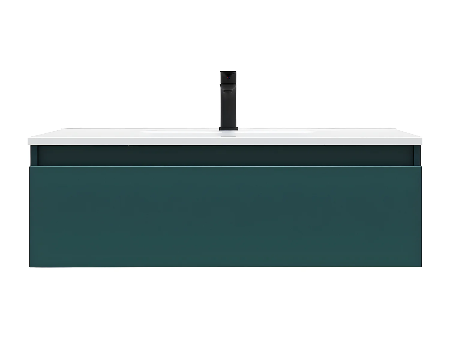 Meuble de salle de bain suspendu vasque intégrée 90cm 1 tiroir Bleu - Hudson