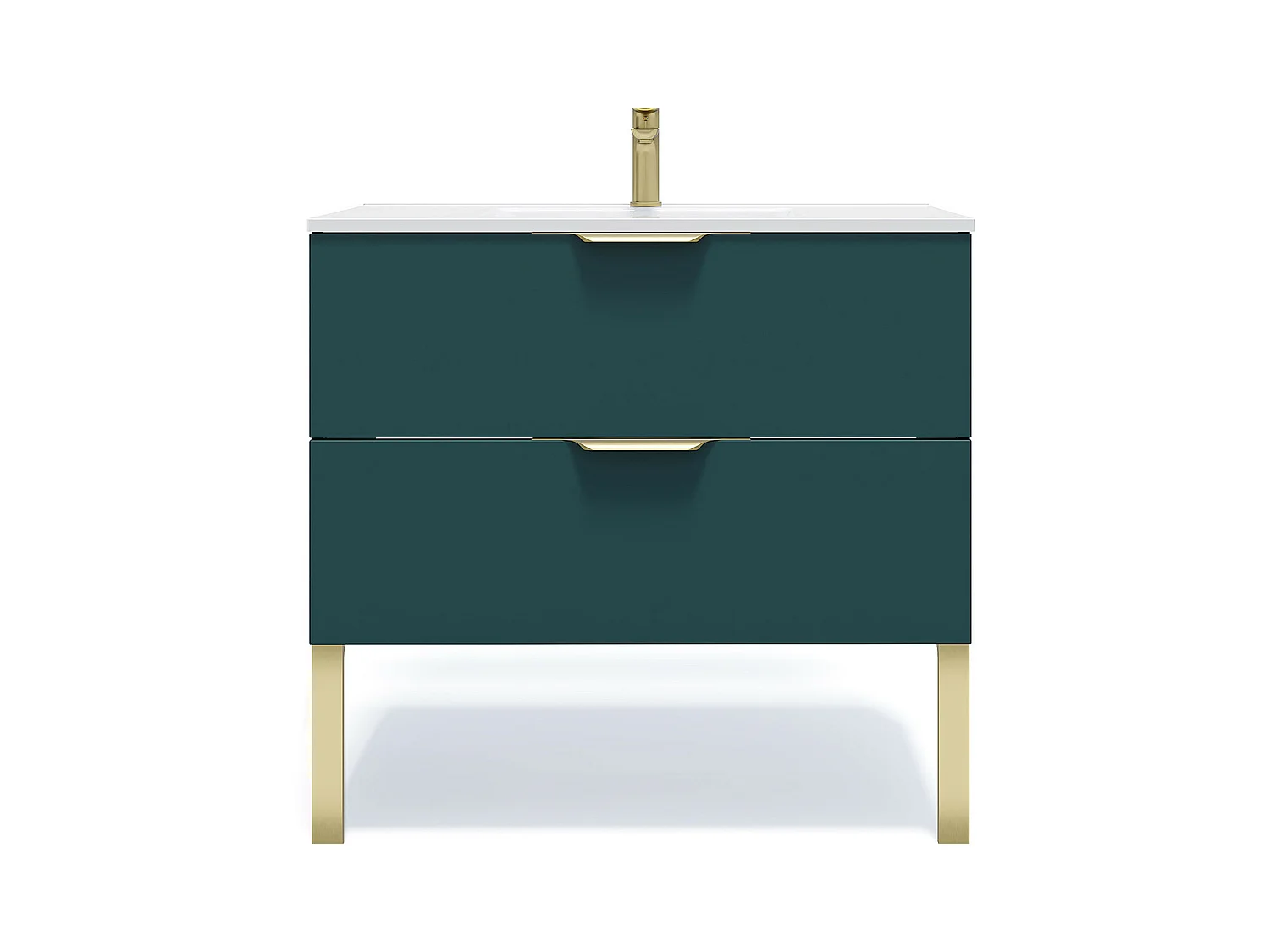 Meuble de salle de bain suspendu vasque intégrée 90cm 2 tiroirs Bleu - Venice