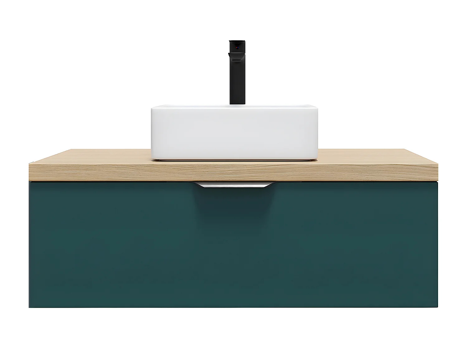 Meuble de salle de bain suspendu vasque à poser 90cm 1 tiroir Bleu - Soho