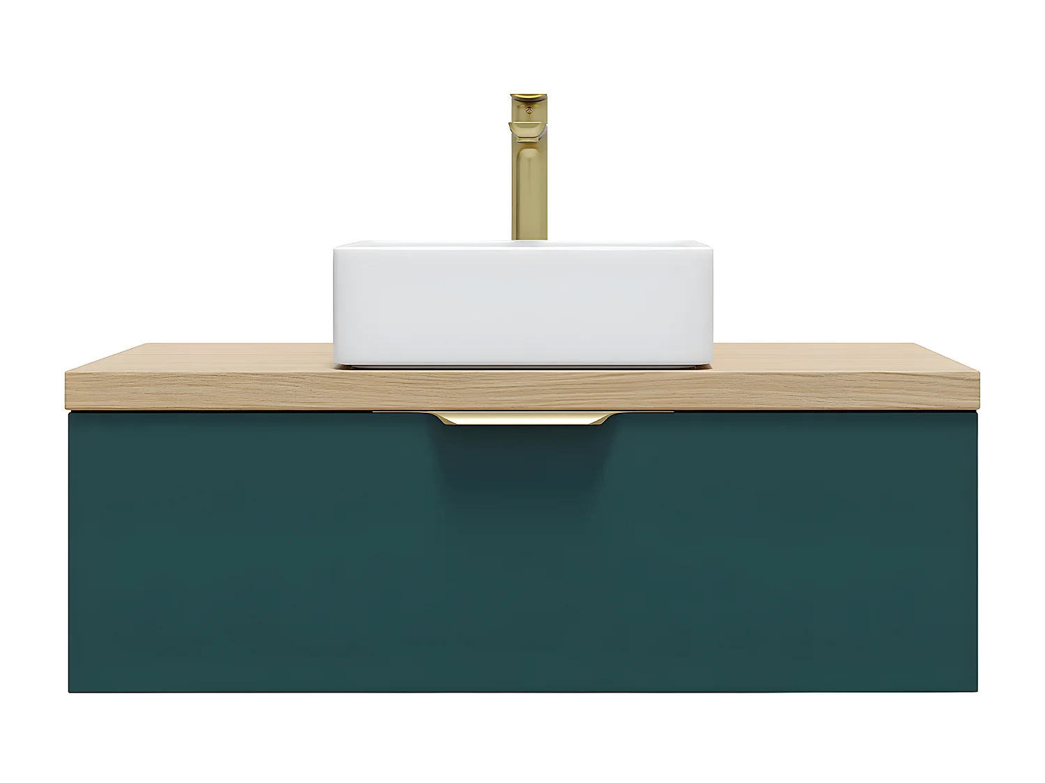 Meuble de salle de bain suspendu vasque à poser 90cm 1 tiroir Bleu - Venice