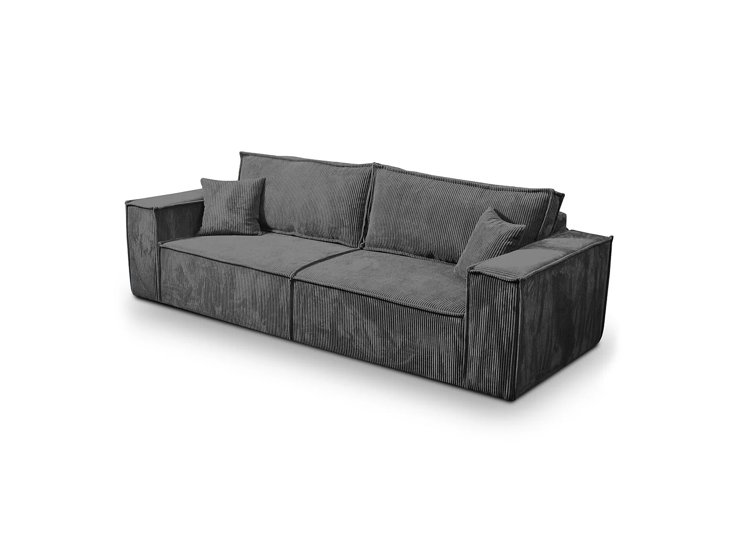 CANAPÉ CONVERTIBLE tissu en velours côtelé Bento Gris