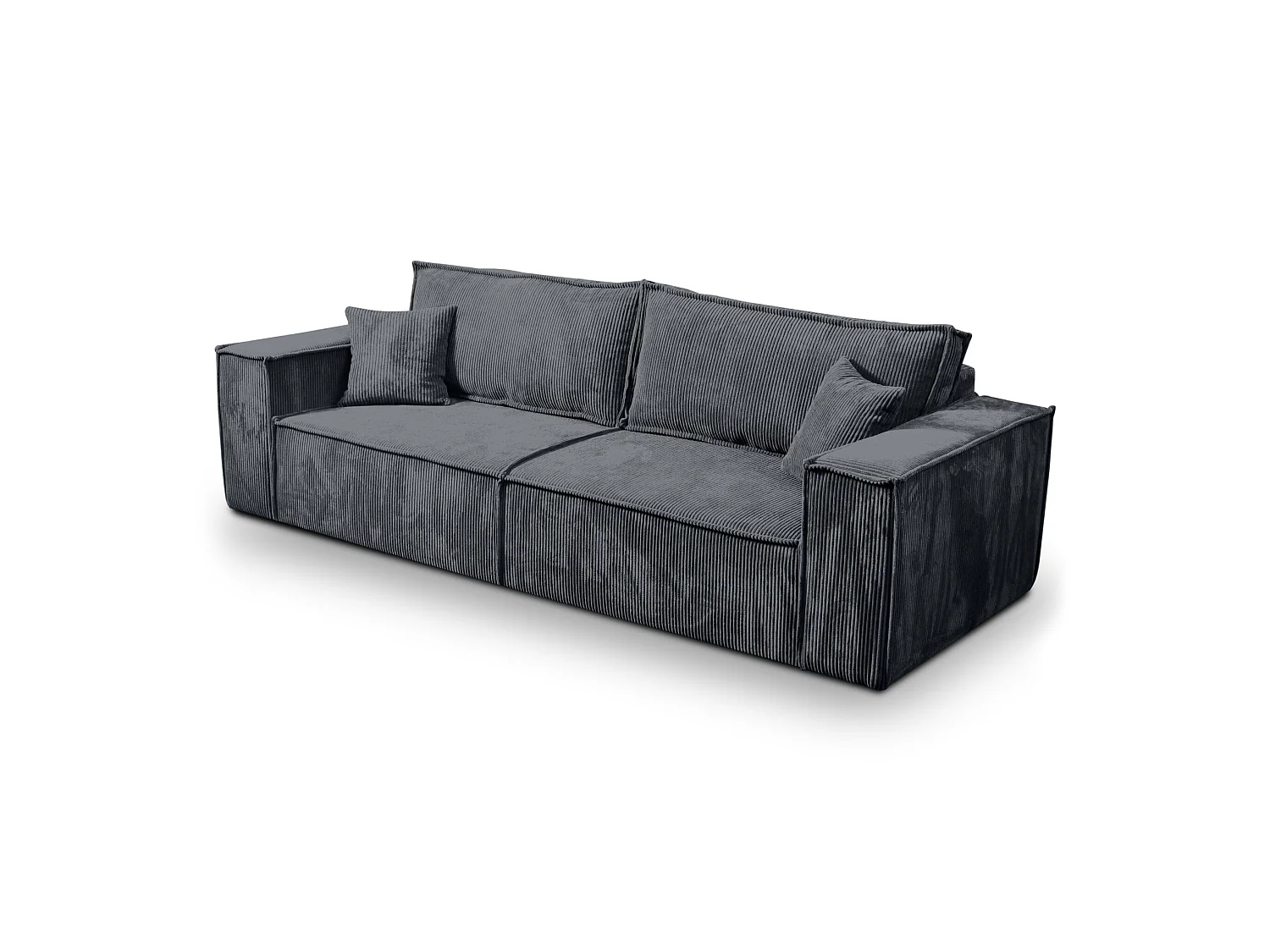CANAPÉ CONVERTIBLE tissu en velours côtelé Bento Gris Foncé