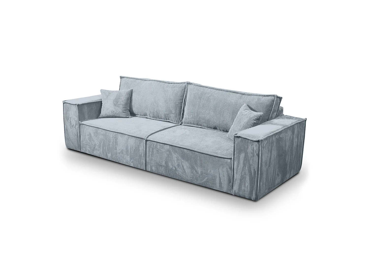 CANAPÉ CONVERTIBLE tissu en velours côtelé Bento Gris Clair
