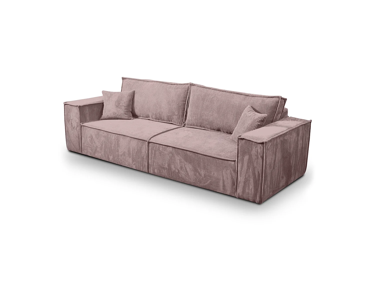 CANAPÉ CONVERTIBLE tissu en velours côtelé Bento Rose