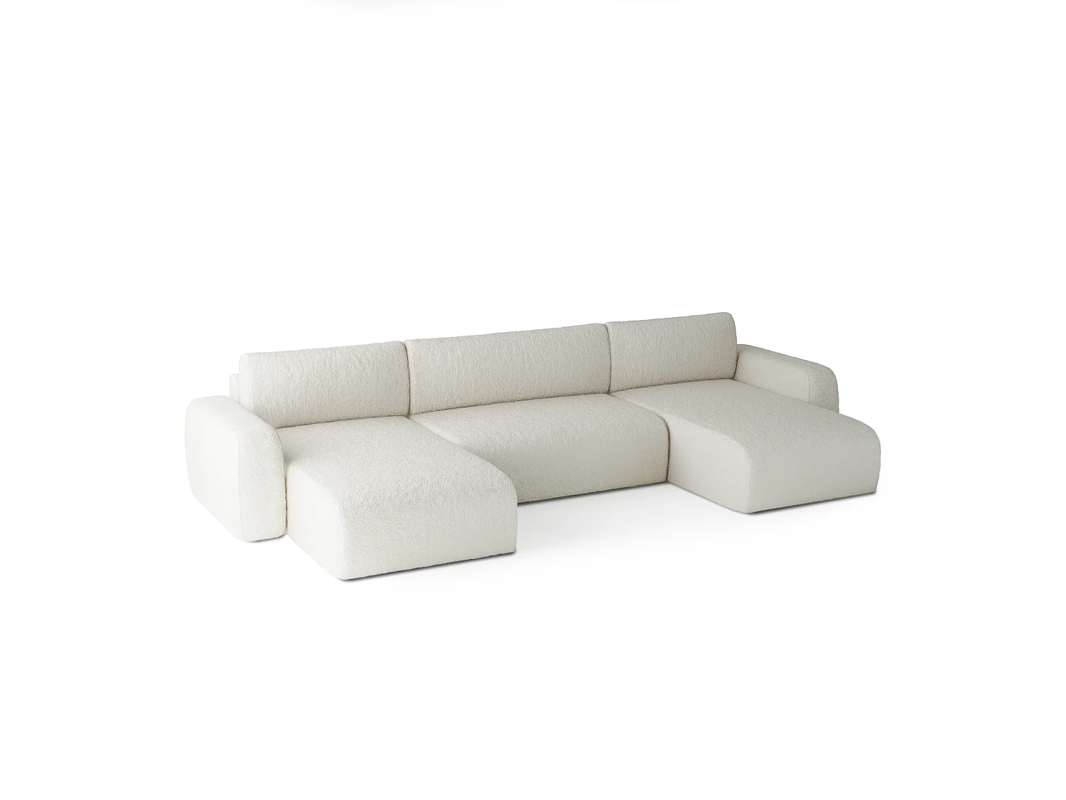 PANORAMASOFA Bouclé Stoff Sassari U Elfenbein (Anthology 1)