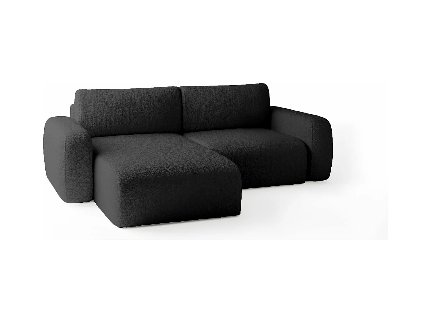 Canapé d'angle Tissu Bouclé Sassari Mini Universelle Noir (Anthology 19)