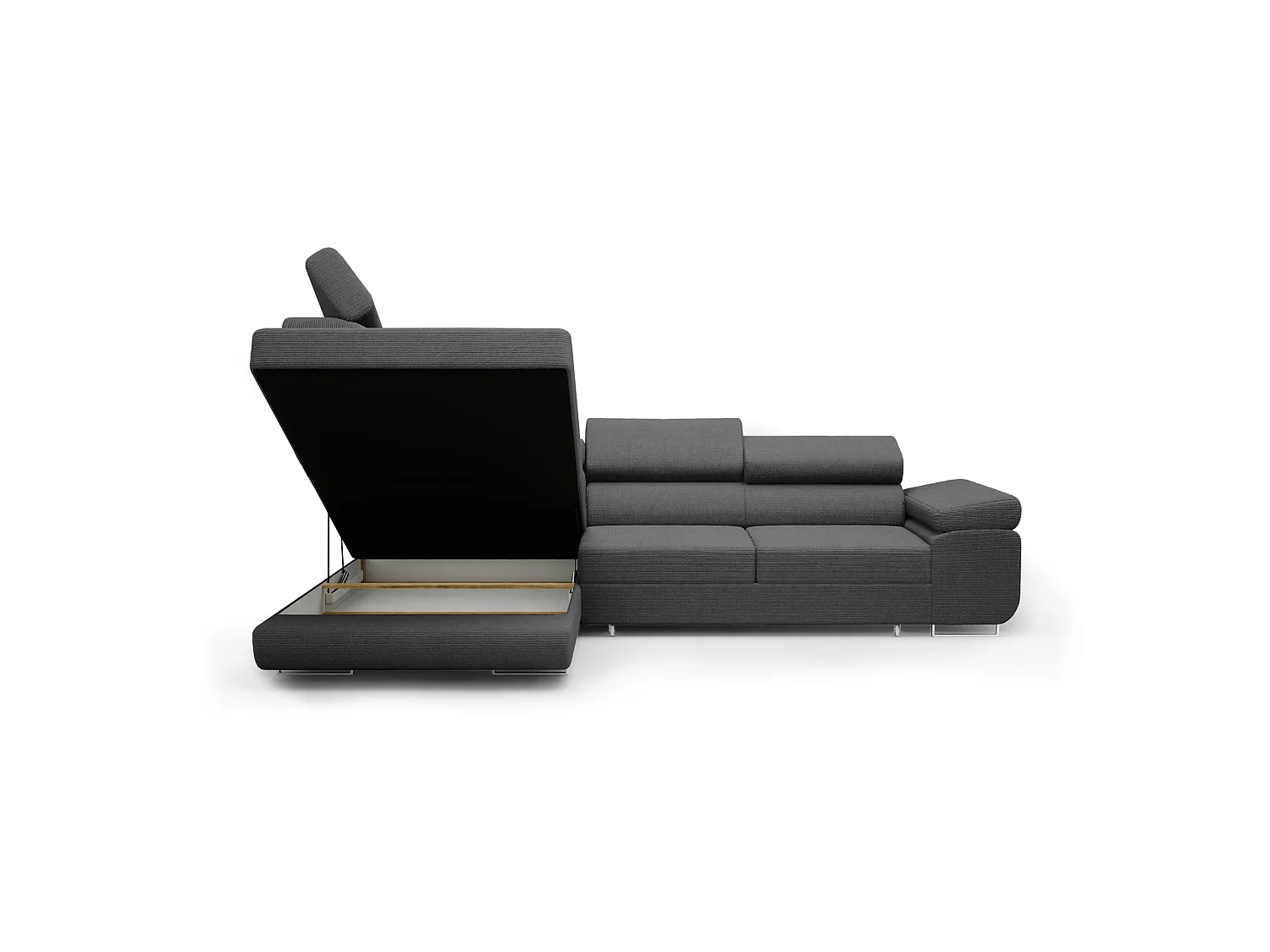 ECKSOFA Schlaffunktion Kosma Dunkelgrau (Poso 34)