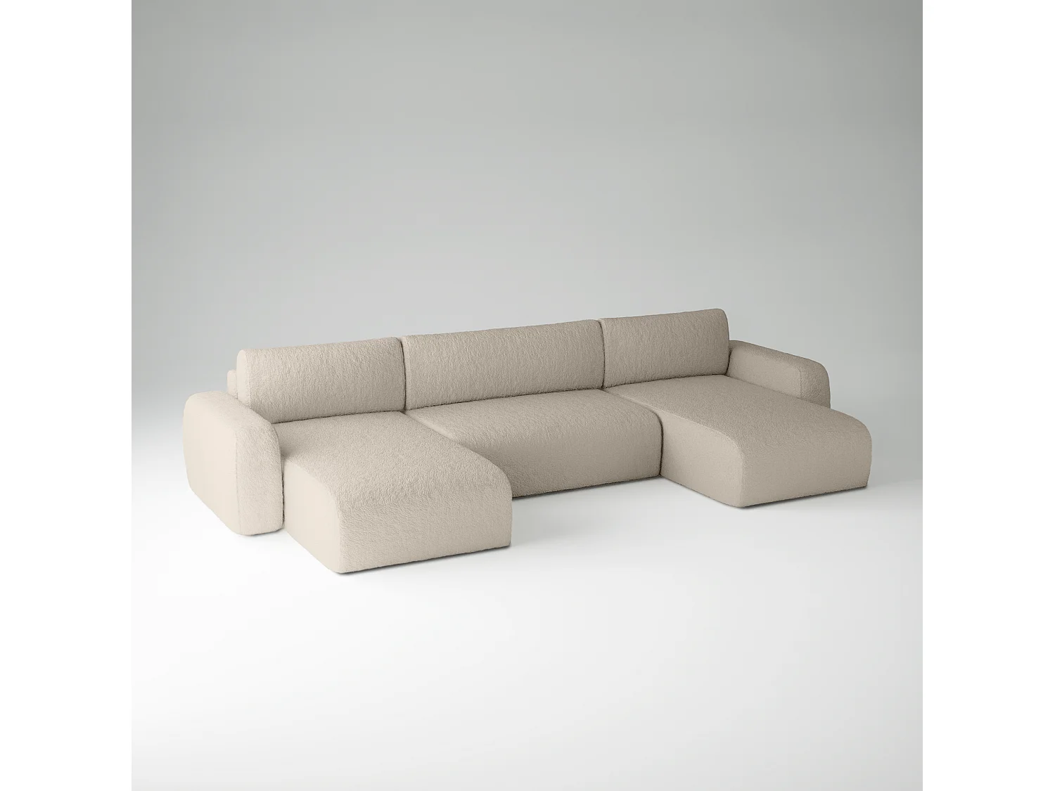 CANAPÉ PANORAMIQUE Tissu bouclé Sassari U Beige (Anthology 2)