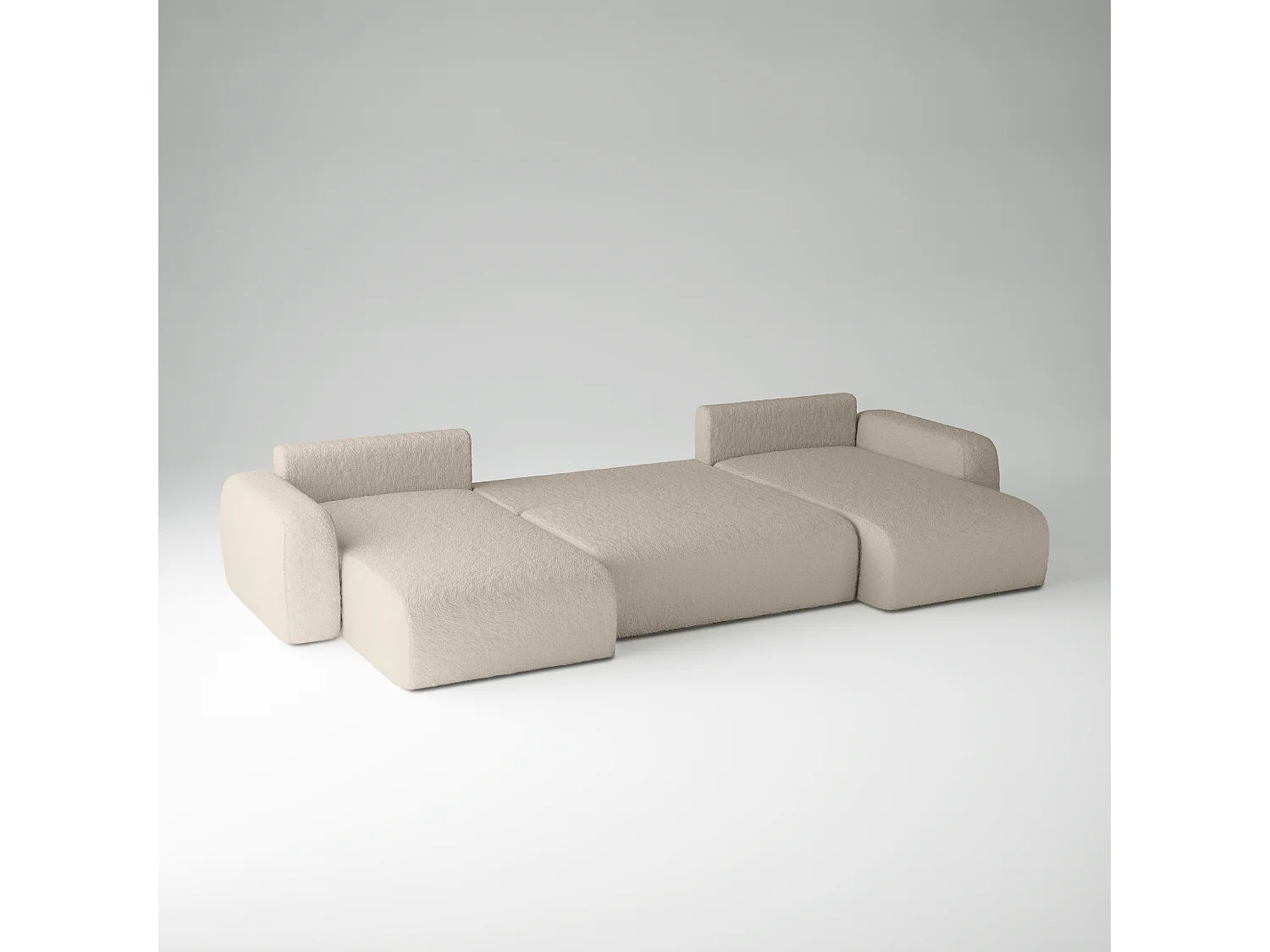 CANAPÉ PANORAMIQUE Tissu bouclé Sassari U Beige (Anthology 2)