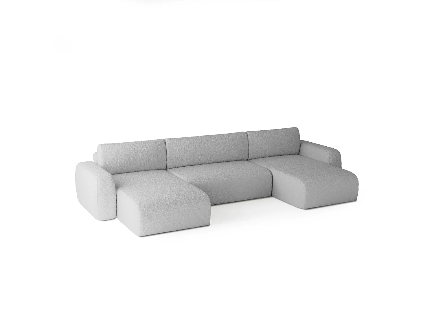 CANAPÉ PANORAMIQUE Tissu bouclé Sassari U Argent (Anthology 15