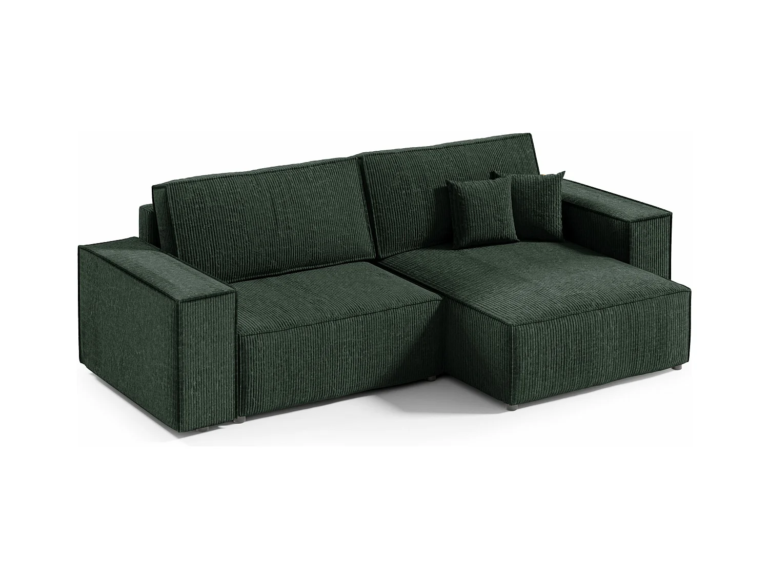 Canapé d'angle avec fonction couchage Bento mini en couleur verte