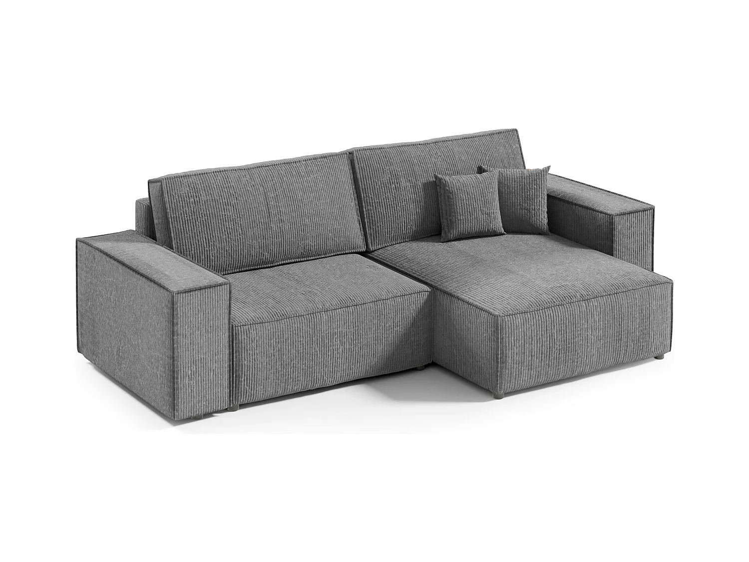 Canapé d'angle avec fonction couchage Bento mini en couleur gris foncé