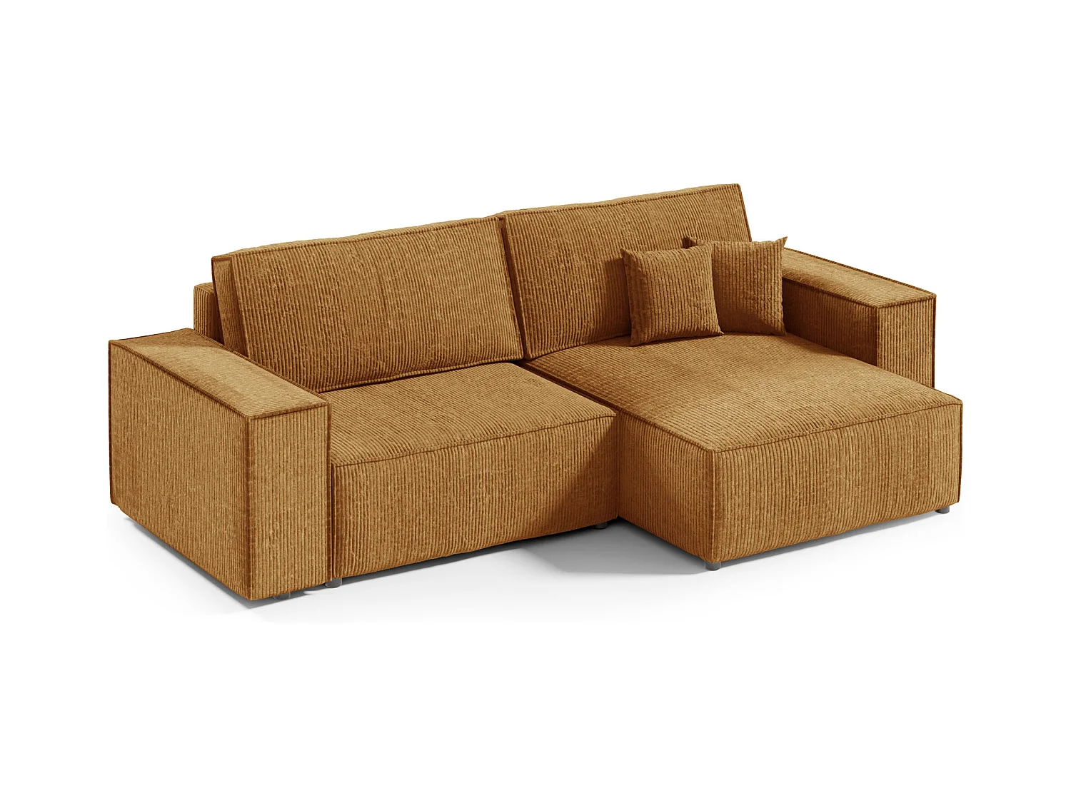 Canapé d'angle avec fonction couchage Bento mini en couleur marron
