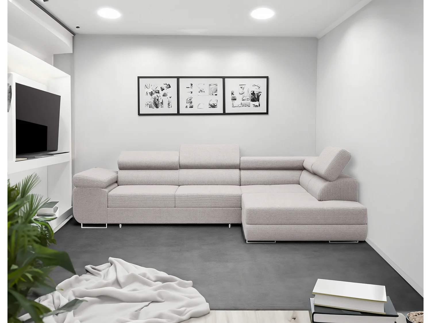 ECKSOFA Schlaffunktion Kosma Creme (Poso 100)