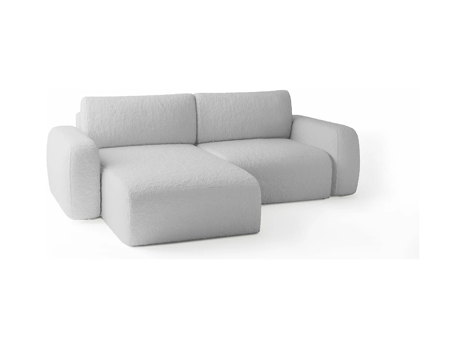 Canapé d'angle Tissu Bouclé Sassari Mini Universelle Argenté (Anthology 15)