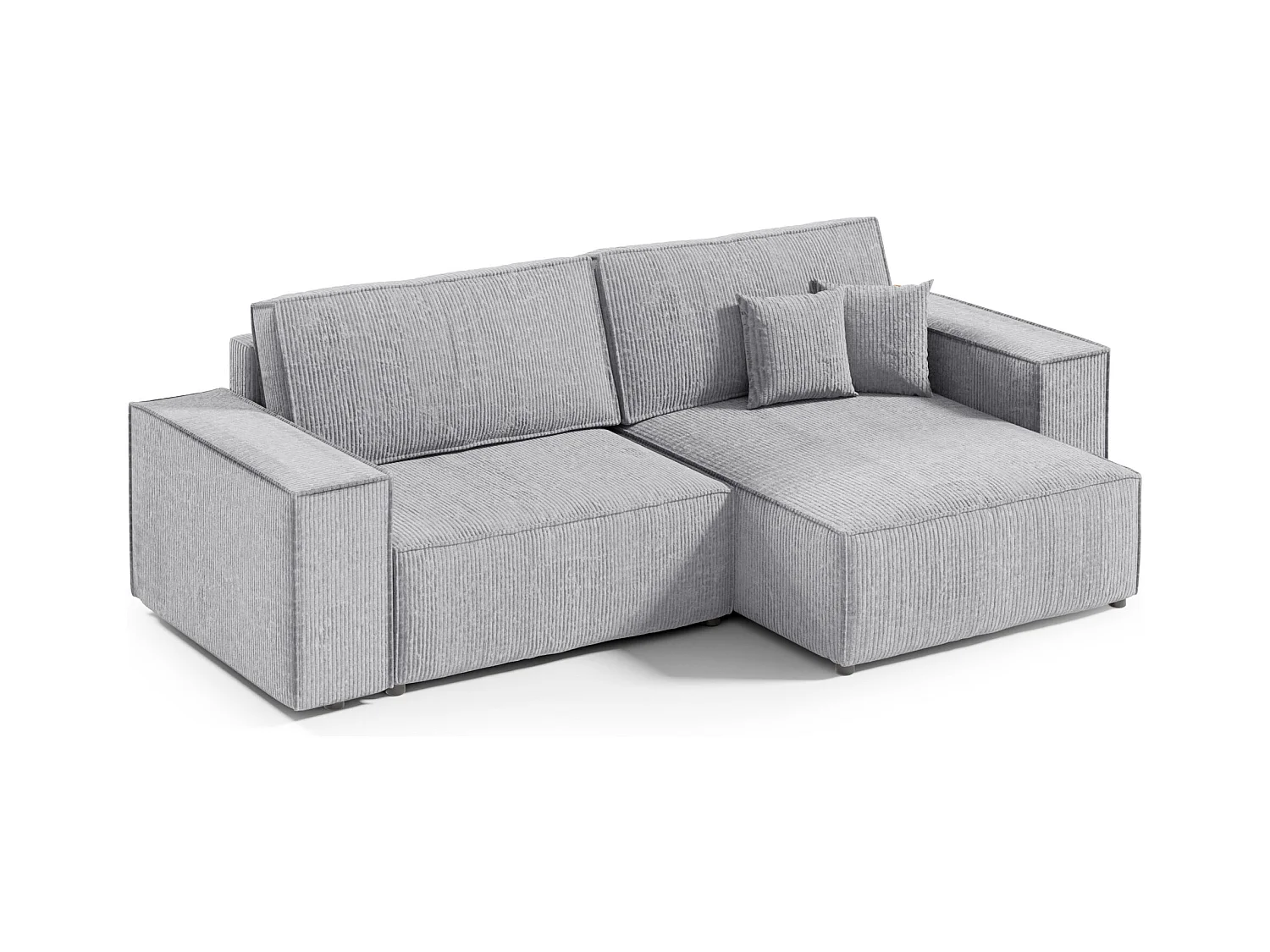 Canapé d'angle avec fonction couchage Bento mini en couleur grise