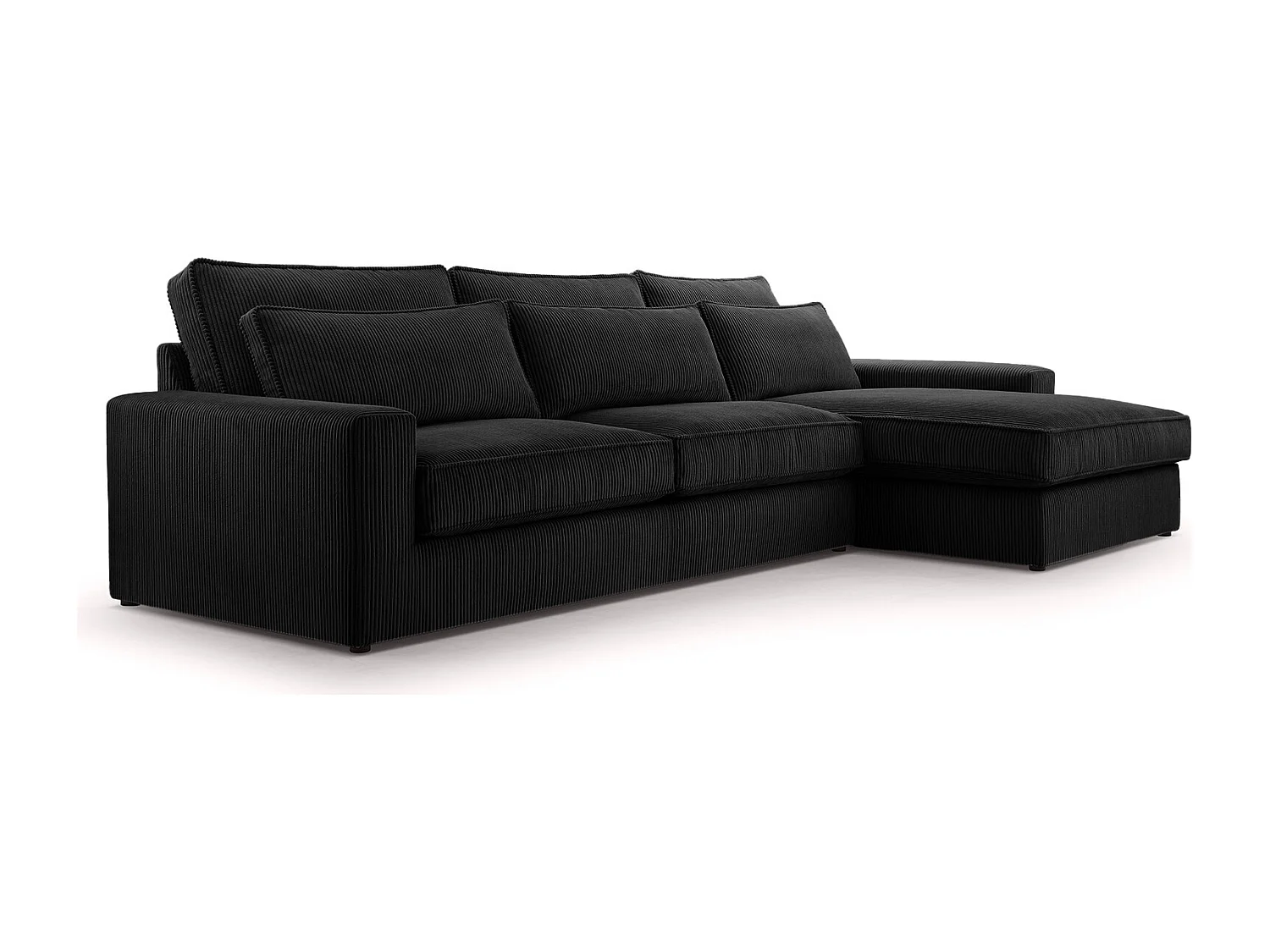 ECKSOFA Eckcouch Burla Mini Schwarz (Lincoln 100)