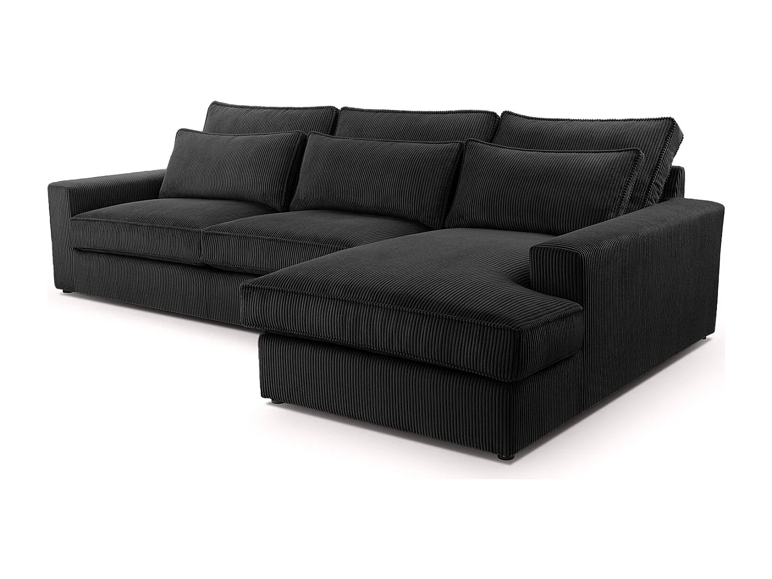 ECKSOFA Eckcouch Burla Mini Schwarz (Lincoln 100)