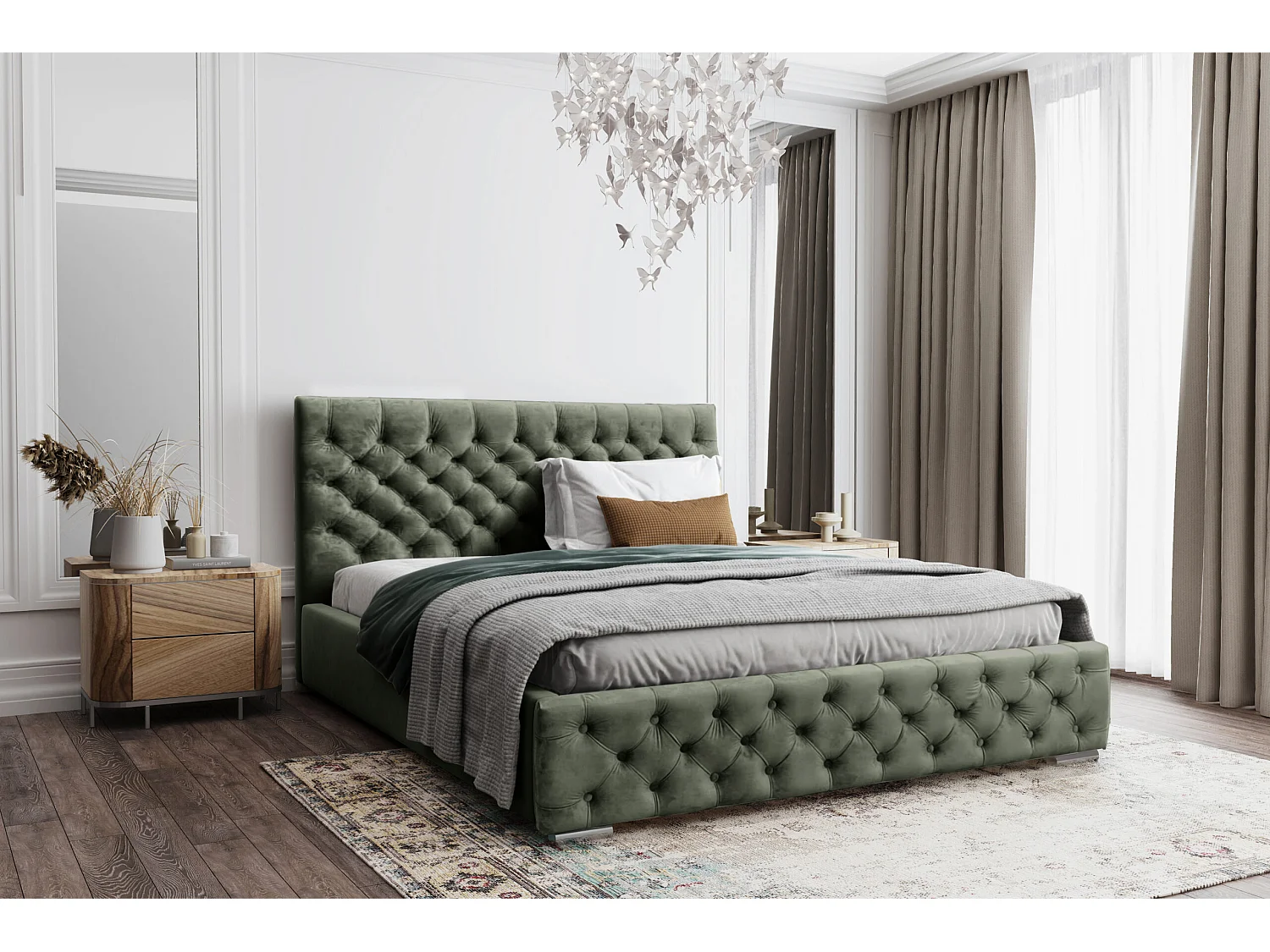 POLSTERBETT Doppelbett Volano Dunkelgrün 160x200 cm