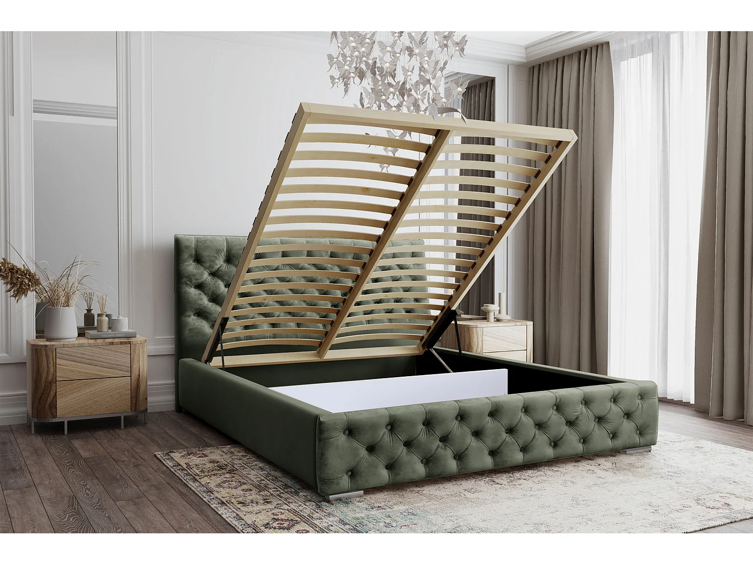 POLSTERBETT Doppelbett Volano Dunkelgrün 160x200 cm