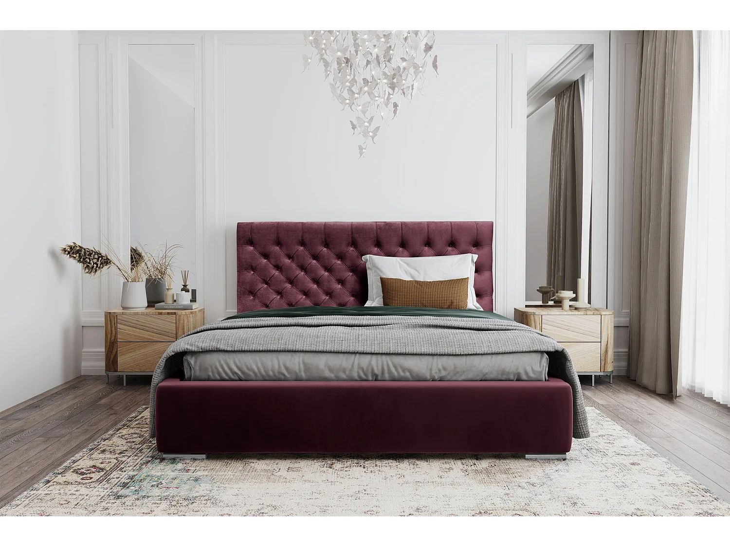 POLSTERBETT Doppelbett Mering Rot 180x200 cm