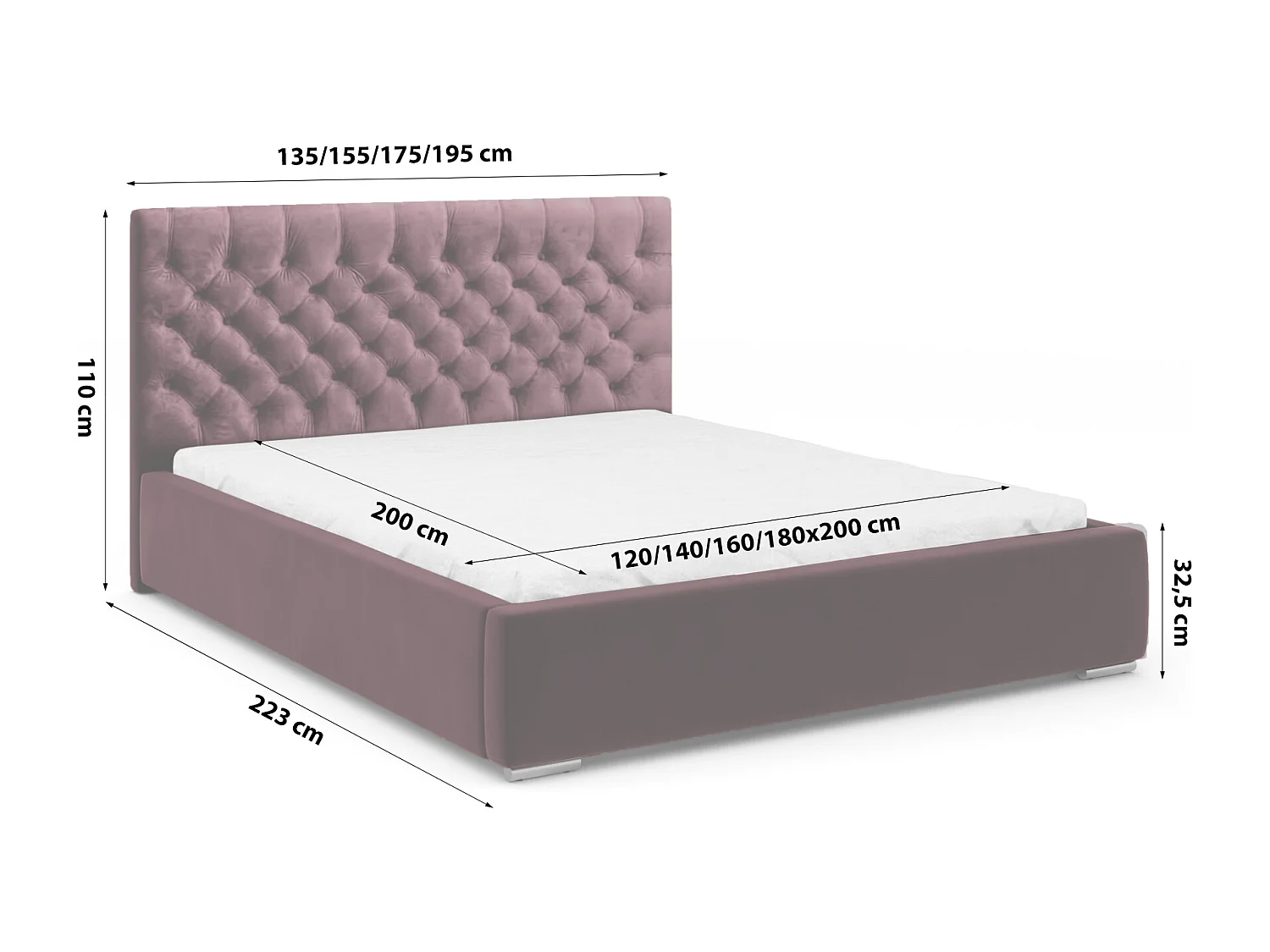 POLSTERBETT Doppelbett Mering Rot 180x200 cm