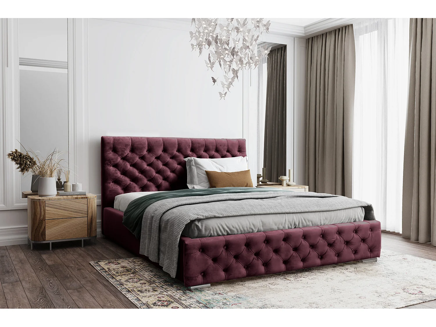 POLSTERBETT Doppelbett Volano Rot 140x200 cm