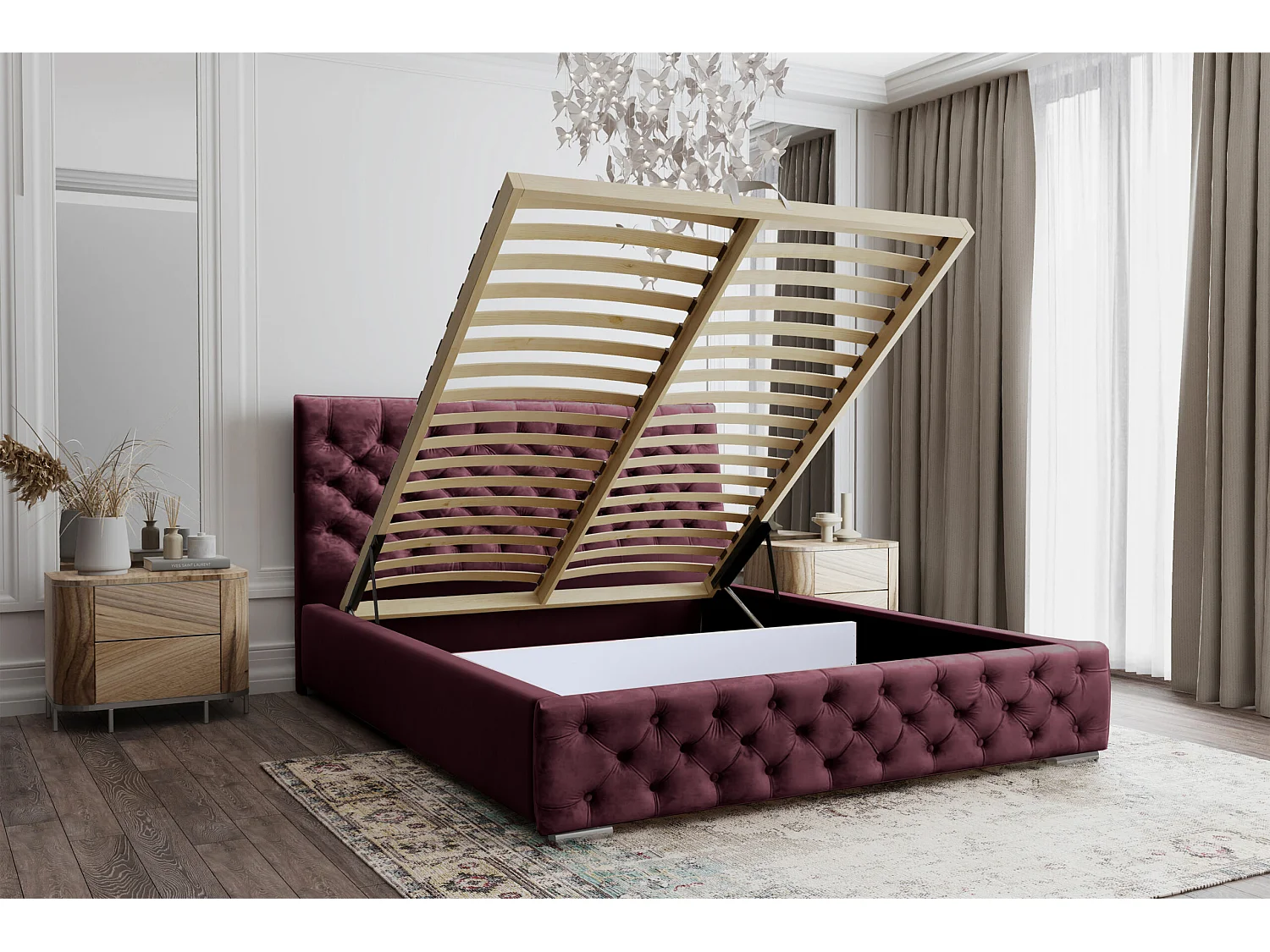 POLSTERBETT Doppelbett Volano Rot 140x200 cm