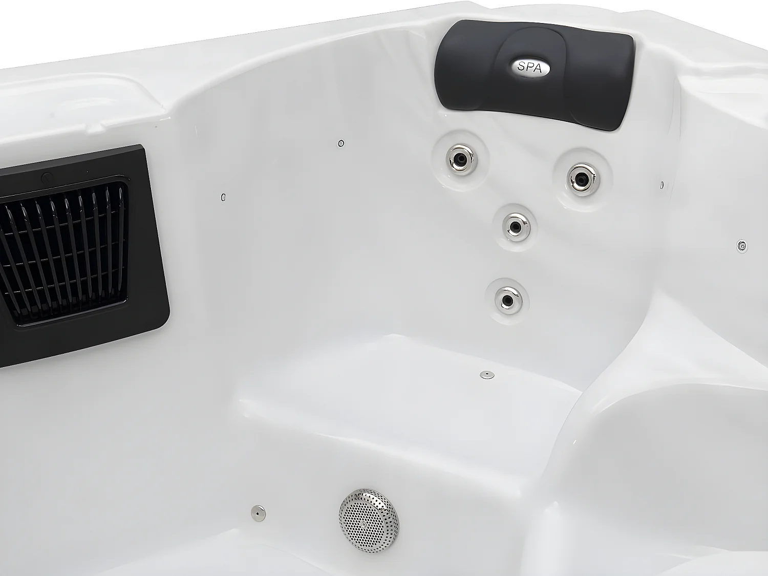 Spa LED "Haïti" para 4 pessoas com iluminação LED e alto-falantes Bluetooth integrados - Branco