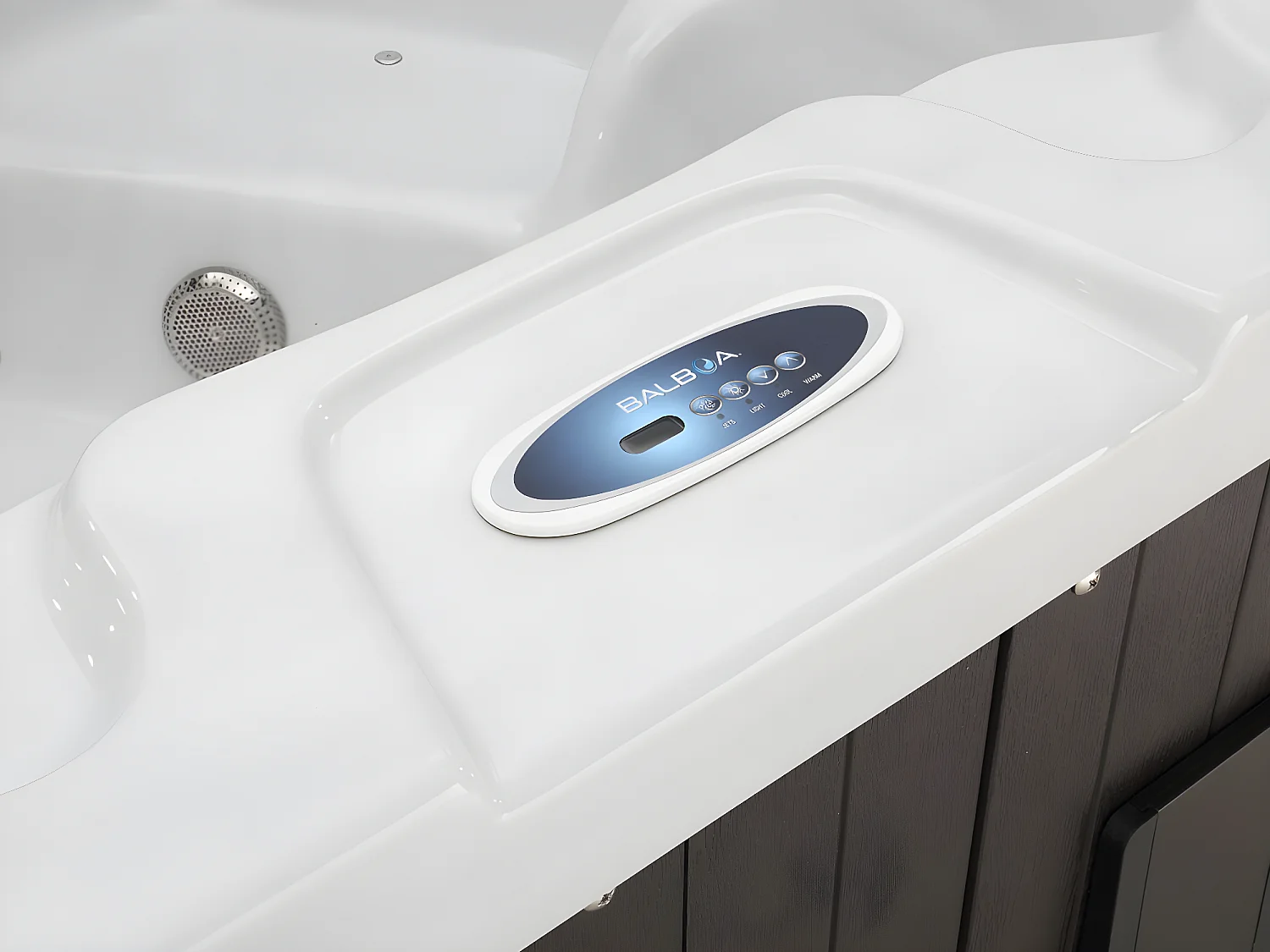 Spa LED "Haïti" para 4 pessoas com iluminação LED e alto-falantes Bluetooth integrados - Branco