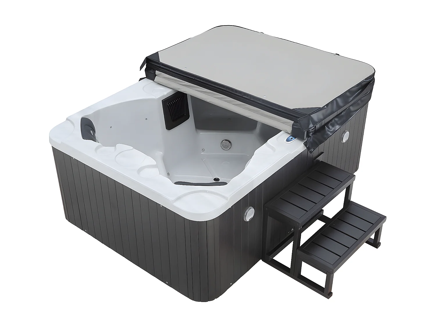 Spa LED "Haïti" 4 places - Enceintes bluetooth intégrées - Blanc