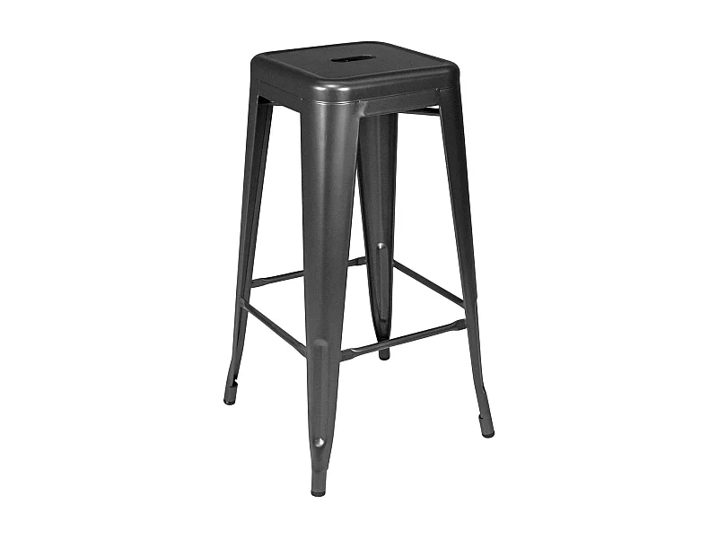 Sgabello bar cucina impilabile, sgabello industriale in metallo grigio mod. Maggie