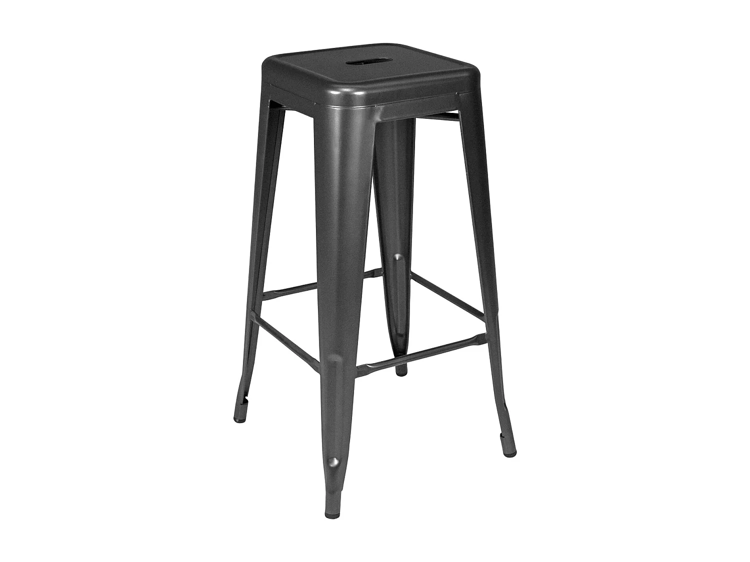 Sgabello bar cucina impilabile, sgabello industriale in metallo grigio mod. Maggie