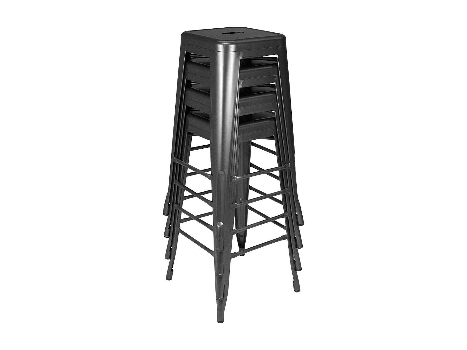 Sgabello bar cucina impilabile, sgabello industriale in metallo grigio mod. Maggie