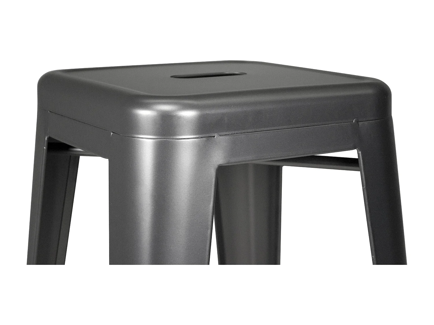 Sgabello bar cucina impilabile, sgabello industriale in metallo grigio mod. Maggie