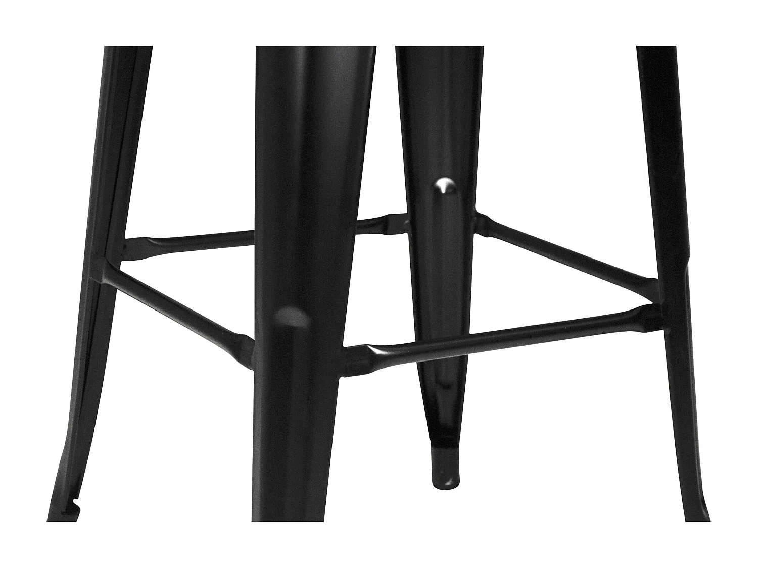 Sgabello bar cucina impilabile, sgabello industriale in metallo nero mod. Maggie