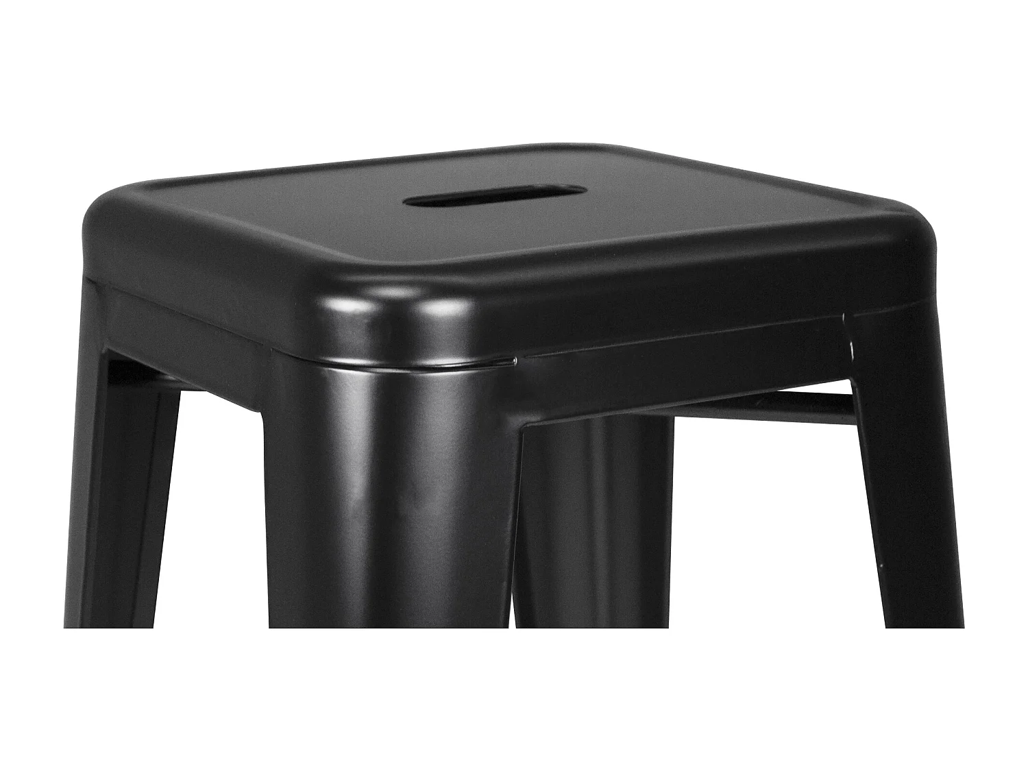 Sgabello bar cucina impilabile, sgabello industriale in metallo nero mod. Maggie