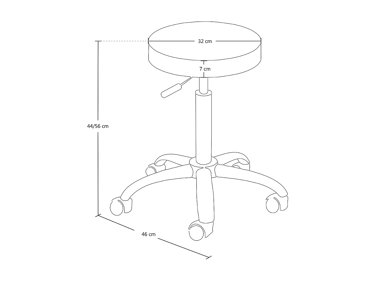 Sgabello professionale estetista in ecopelle, sgabello da ufficio mod. Alvin