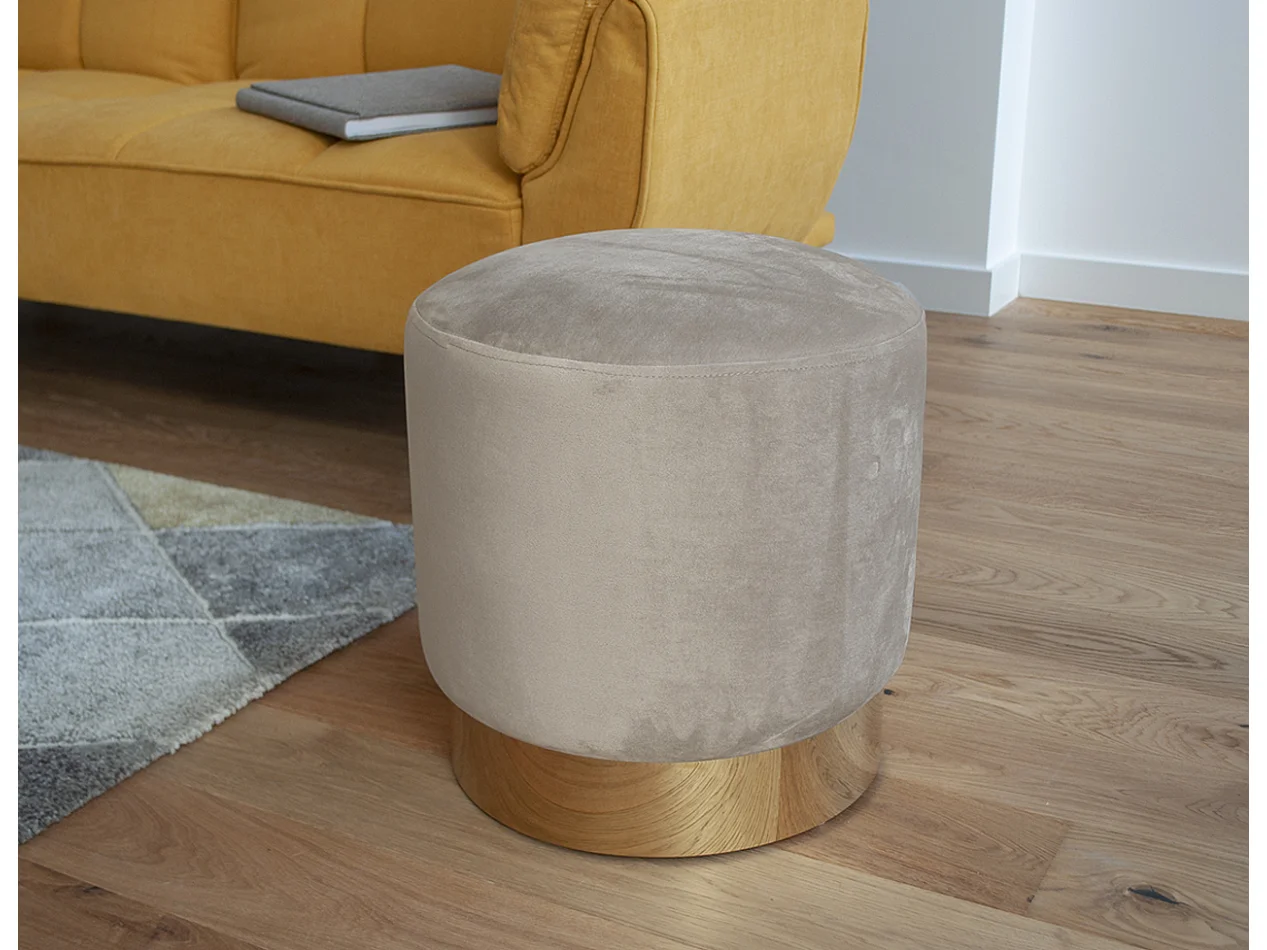 Pouf in velluto tortora, poggiapiedi mod. Zivago