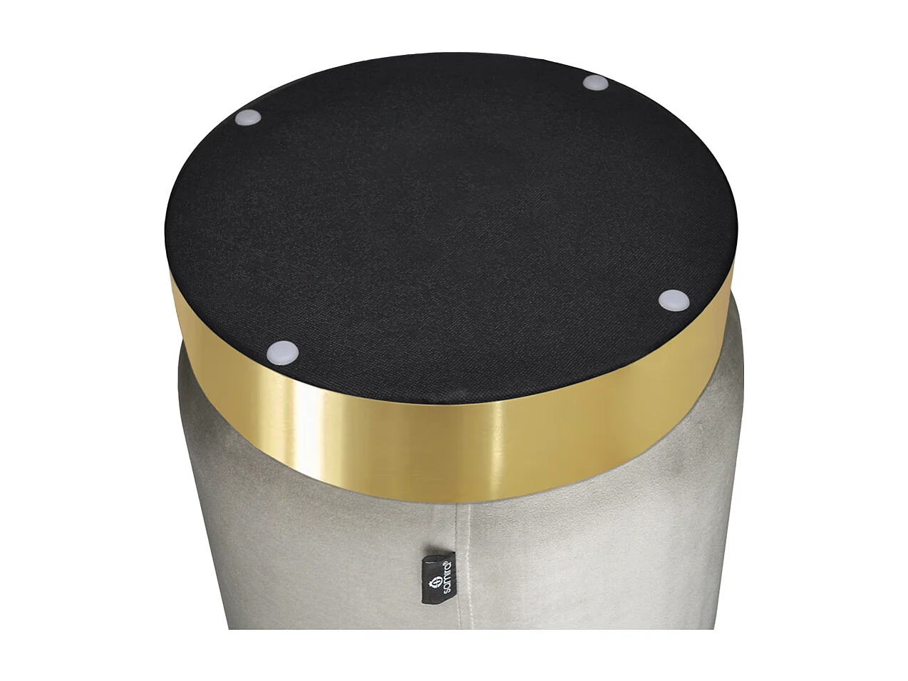 Pouf in velluto tortora, poggiapiedi mod. Zivago