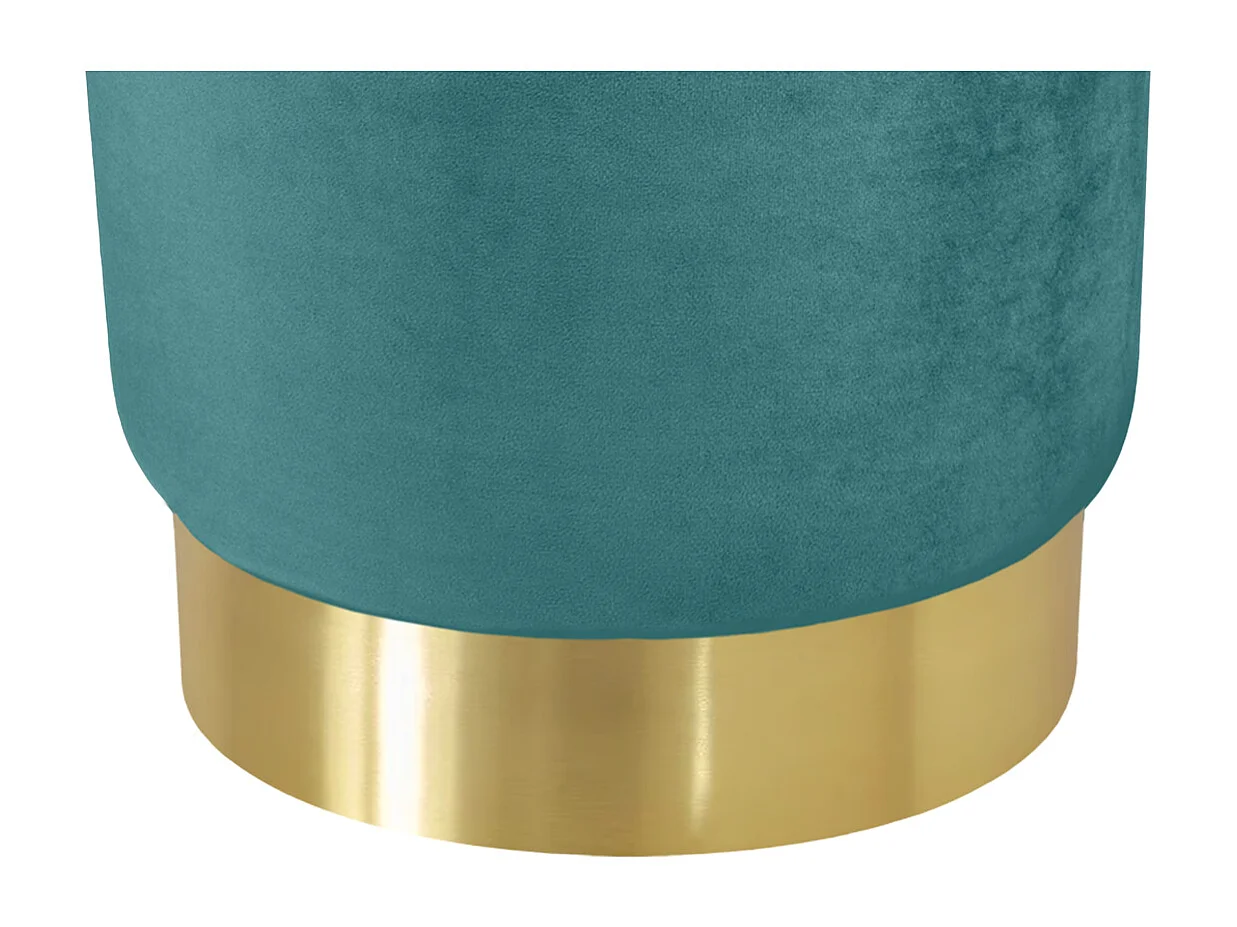 Pouf in velluto verde petrolio, poggiapiedi mod. Zivago