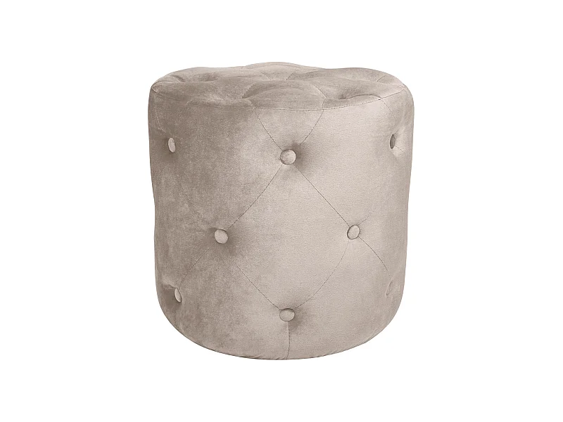 Pouf in velluto capitonné tortora, poggiapiedi mod. Honey