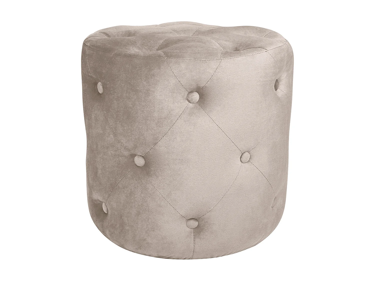 Pouf in velluto capitonné tortora, poggiapiedi mod. Honey