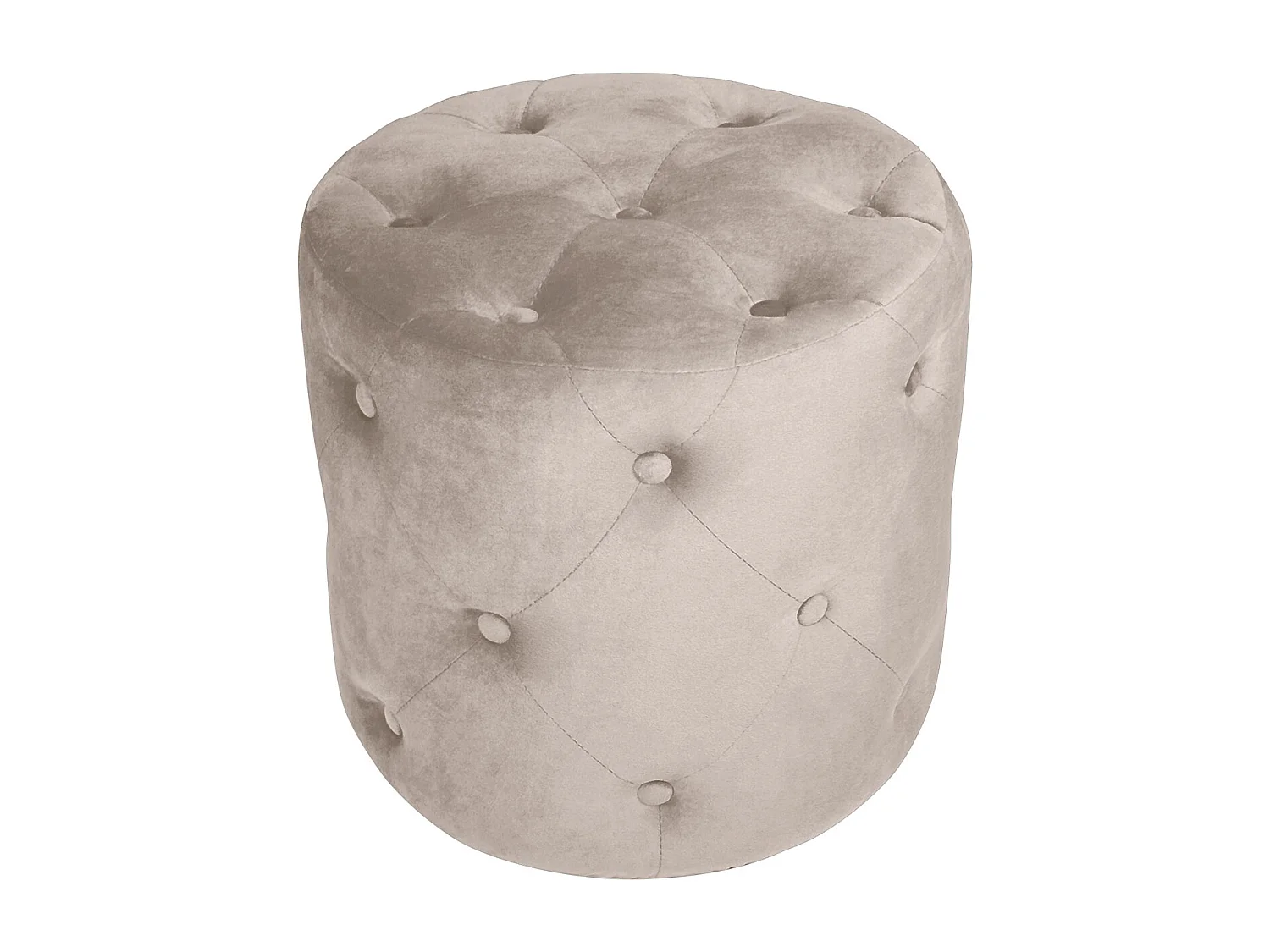 Pouf in velluto capitonné tortora, poggiapiedi mod. Honey