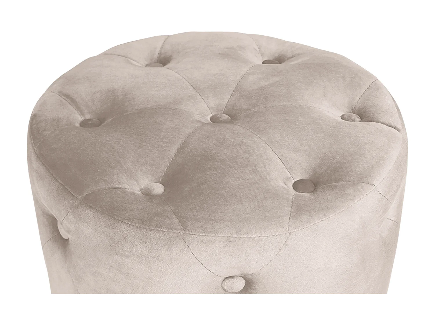 Pouf in velluto capitonné tortora, poggiapiedi mod. Honey