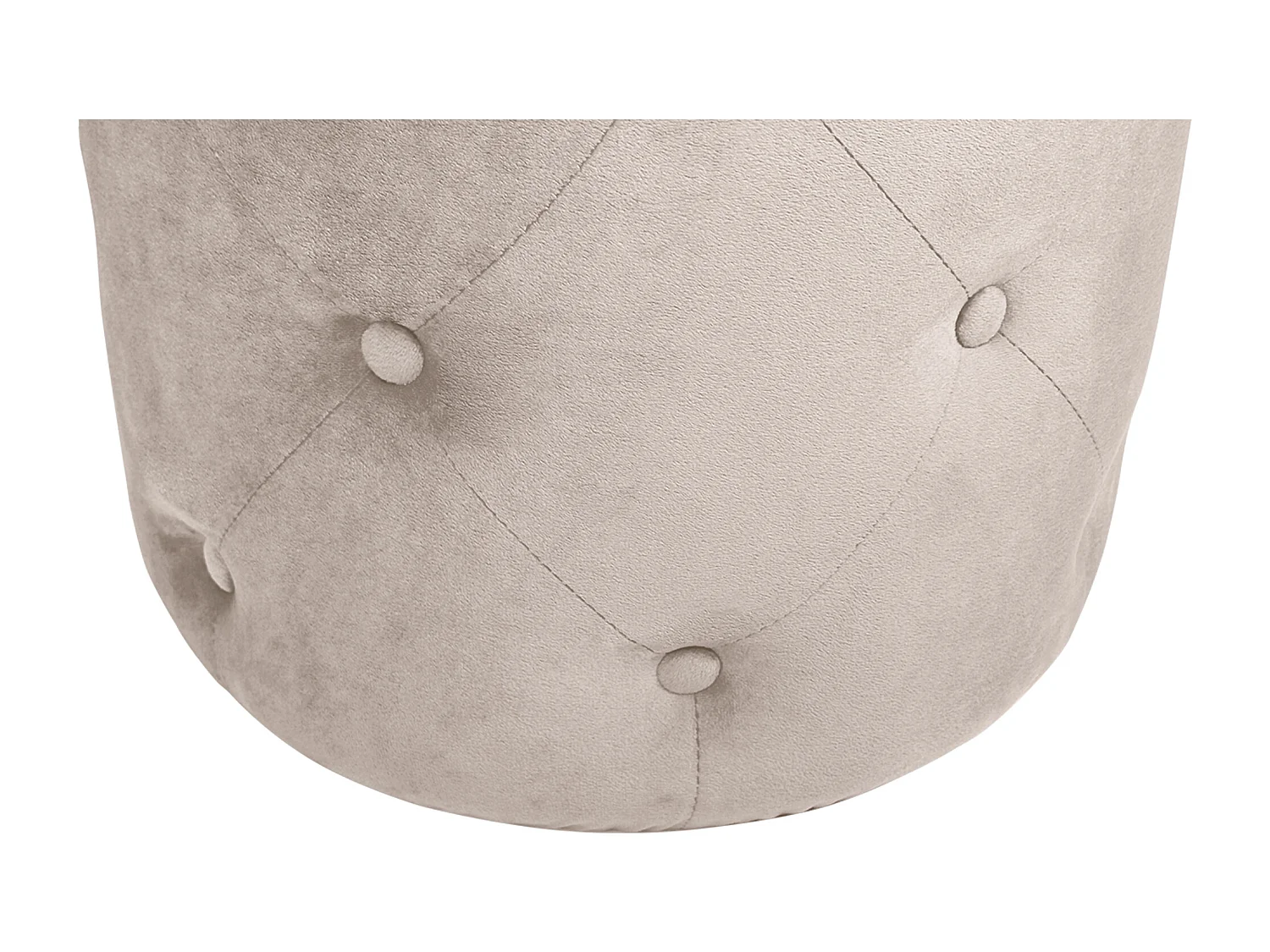 Pouf in velluto capitonné tortora, poggiapiedi mod. Honey