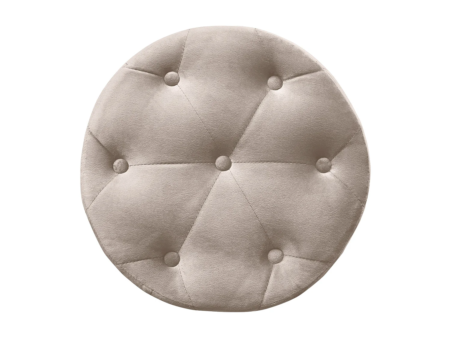 Pouf in velluto capitonné tortora, poggiapiedi mod. Honey